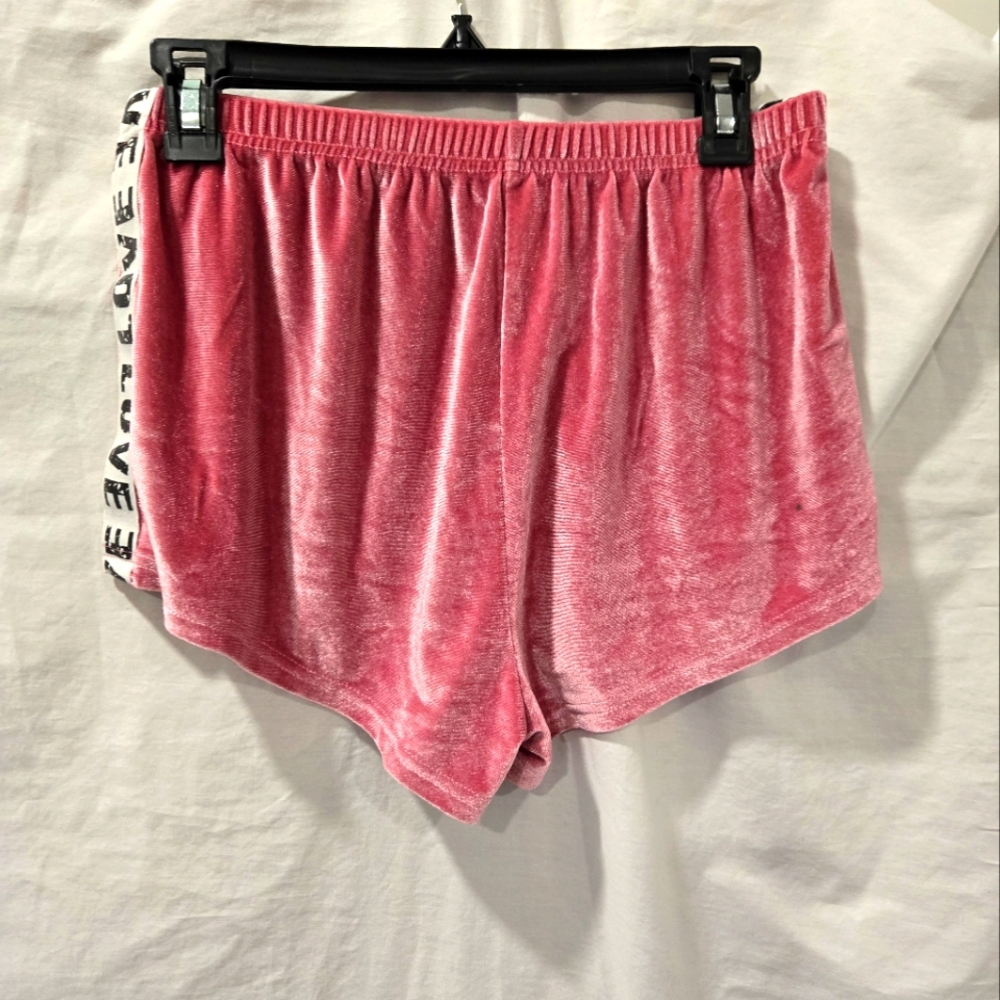 Pink Love Crushed Velvet Shorts - (L)